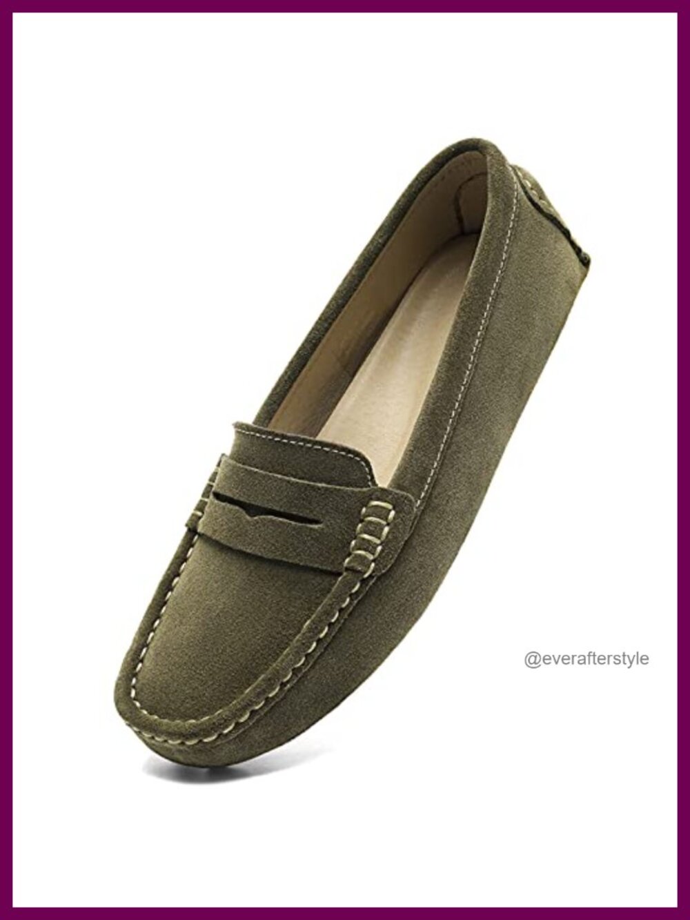 Osslue Suede Leather Penny Loafers Retro Mocc Slip-On Boat